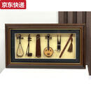 ZKHE小古筝模型中阮三弦竹笛五件套二胡琵琶相框摆件迷你中国传统礼物 相框6件套37*22cm赠品一