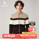 哈吉斯（HAZZYS）男装 冬款男士毛衣【绵羊毛】羊毛开衫男ABYZD0ACD03 米色BI XL （180/100A 50）