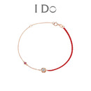I Do18K金钻石手链红绳吊坠礼物首饰半绳全绳编绳泡泡节日礼物送女友 半绳款+18K金链+18K金钻石坠