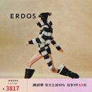 ERDOS 费尔岛毛衣圆领彩色波点虚提圣诞针织开衫女羊绒衫 黑白条纹 175/92A/XL