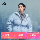 adidas暖「芯」科技600蓬运动保暖连帽鸭绒羽绒服女阿迪达斯官方 蓝色 XS