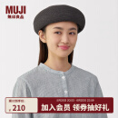 无印良品（MUJI）亚麻混 针织贝雷帽 帽子 DBE11A5S 中灰色 均码 55-57cm