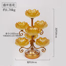 佛灯琉璃灯座家用七星莲花灯台饰佛前八吉祥彩油灯座 盛开莲花