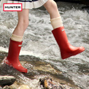 HUNTER小童靴户外露营雨鞋涉水鞋男童女童防水防滑儿童踩水雨靴宝宝水鞋 军红色/MLR 22