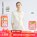 朗姿醋酸气质高级感2025年夏季新款白色短外套薄款通勤小香风女士 米白色 L