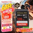 闪迪（SanDisk）128GB SD内存卡 4K V30 U3 C10 相机存储卡 读速200MB/s 写速90MB/s 微单/单反相机内存卡