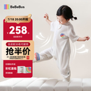 bebebus婴儿睡袋桑蚕丝夏季薄款儿童分腿睡袋短袖宝宝防踢被 L码