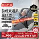 京东京造儿童安全座椅0-4-12岁 i-size智能双通风ADAC 商务舱pro雅典灰