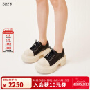 SMFK低帮荒野马靴 厚底增高德比鞋休闲舒适百搭鞋子S0008B1/B2/BB1/W 白黑S0008WB1 37