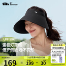 蕉下（beneunder）蛋卷灯罩帽大檐空顶帽防晒帽女遮阳帽登山帽太阳帽男UL712黑
