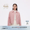 鄂尔多斯1980花漾系列 春季翻领女夹克棉服 45062 樱花粉 L 165/88A