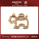 AGATHA/瑷嘉莎 小狗发夹头饰高端发卡女【生日礼物】送女友鲨鱼抓夹 【热销款】金色大发夹
