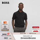 BOSS【男女同款 100% 棉珠地布】春夏情侣休闲短袖Polo衫 001-黑色 L