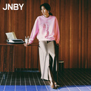 JNBY/江南布衣秋季卫衣长袖宽松休闲圆领兔子印花上衣女5N7413660 665/中粉色 S