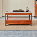 苏汀小镇红木家具非洲花梨（学名：刺猬紫檀）大茶几实木中式炕几客厅大平几沙发茶几茶台泡茶桌R 长120宽68高58cm