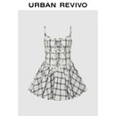 UR2025夏季新款女装时尚休闲撞色花苞吊带连衣裙UYV750045