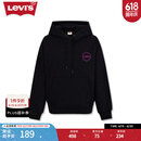 Levi's【商场同款】李维斯女士简约连帽抽绳卫衣美式复古 黑色 A7477-0001 XS