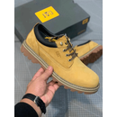 CAT卡特低帮男鞋小皮鞋卡特头层牛皮圆头系带户外休闲工装鞋耐磨潮款 黄色 39