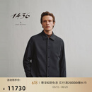 1436意大利进口面料秋冬翻领内里羊绒精纺男士棉服 黑 185/100A/XXL