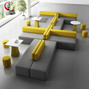 赢寸间 办公沙发酒店大堂银行接待洽谈办公休闲区创意沙发组合