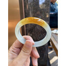 翡翠手镯黄翡手镯正品玉手镯玉镯冰种正圈手镯老坑翡翠鸡油黄 手镯内径55mm