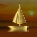 Jea.Pie孟加拉赤金装饰品《一帆风顺》客厅桌面真金鎏镀铜船摆件 家居装 一帆风顺
