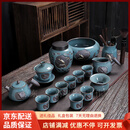 QWC轻奢品牌哥窑茶具套装功夫泡茶器家用客厅中式陶瓷茶杯茶壶整套 礼盒包装16头哥窑蝉茶具