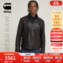 G-STAR RAW25年春季新品男士皮衣外套美式机车全粒羊皮柔软舒适夹克D26109 黑色 L