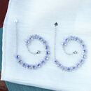 映束精品彩宝 天然坦桑石纯银镶嵌手链 女款彩宝手饰饰品礼物 随机发一条 裸石约5*3MM