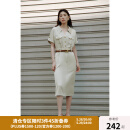 独束大码女装【黑标系列智性通勤】 通勤职场连衣裙2024夏季新款 卡其 XL (尺码：3)