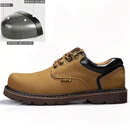 卡特（CAT）男鞋新款工装鞋头层真牛皮马丁大头鞋钢头防砸劳保鞋休闲男鞋 卡其(钢头防砸) 40