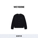 WE11DONE【明星同款】经典款字母LOGO针织开衫简约休闲 黑色 M
