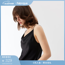 FabriqueBASIC 醋酸修身荡领吊带背心2023夏季新款百搭打底衫女 黑色 M