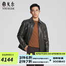 雅戈尔（YOUNGOR）皮衣男士秋冬中青年内胆保暖皮衣山羊皮柔软舒适商场同款 黑色YPCB415482AFA 2XL 185/104A