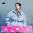 adidas暖「芯」科技600蓬运动保暖连帽鸭绒羽绒服女阿迪达斯官方 蓝色 L