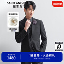 报喜鸟西服套装男装【澳洲羊毛/人生第一套】正装上班职业西装西裤套装 黑色-A款 48 A(175/96) /请备注腰围或裤子