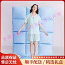 QIANLEEKOOT轻奢品牌女士睡衣女夏季冰丝短袖套装夏天薄款高级感家居服 浅水绿 M 【建议体重90-110斤】