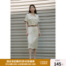 独束大码女装【黑标系列智性通勤】 通勤职场连衣裙2024夏季新款 卡其 XL (尺码：3)