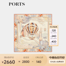 PORTS宝姿2024春夏女装新品复古文艺桑蚕丝斤丝绸大方巾围巾 咖啡色
