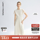 朗姿【兰亭叙】真丝提花长裙气质设计2025年夏季新款高级感连衣裙 米白色 M