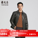 雅戈尔（YOUNGOR）皮衣男士秋冬中青年内胆保暖皮衣山羊皮柔软舒适商场同款 黑色YPCB415482AFA M 170/92A