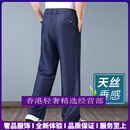GUYN轻奢品牌男士天丝牛仔裤男夏季宽松垂感阔腿裤中年爸爸休闲裤薄款 深蓝 深蓝 M