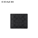 【95成新】蔻驰（COACH）【品牌直供】男士短款折叠钱包卡包黑灰色CW380  