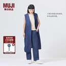 无印良品（MUJI）女式 汉麻混牛仔长款马甲背心马夹女款坎肩无袖上衣夏季 丹宁回潮 藏青色 L （165/88A）