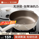 KIWICOO德国钛聚力平底锅不粘锅家用牛排煎锅无涂层煎蛋炒锅电磁炉燃气灶 【钛聚力煎炒锅】聚油抗凸 28cm