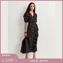 Fabrique法式桑蚕丝碎花系带茶歇连衣裙2025夏季新品 夜莺黑 L