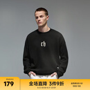 CHINISM  CH赤尘重磅简约圆领卫衣男士春秋潮流美式休闲内搭情侣同款上衣 黑色 （偏宽松，建议拍小一码） L