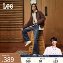 Lee【张凌赫代言】25夏新428懒懒裤舒适高腰直脚蓝色阔腿女牛仔裤 中蓝色 27