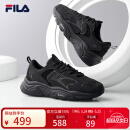 FILA 斐乐男鞋老爹鞋火星鞋复古跑鞋秋季时尚休闲运动鞋 黑-BK （二代） 42