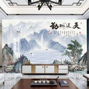 2026新中式山水广东岩板电视背景墙高温微晶大理石沙发影视墙面砖 微晶岩板款35 800x2600板材（7-10平内）